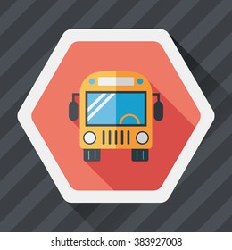 Transportation bus flat icon with long shadow,eps10