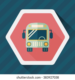 Transportation bus flat icon with long shadow,eps10