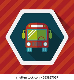 Transportation bus flat icon with long shadow,eps10