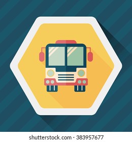 Transportation bus flat icon with long shadow,eps10