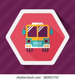 Transportation bus flat icon with long shadow,eps10