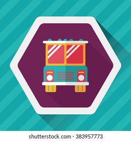 Transportation bus flat icon with long shadow,eps10