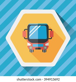 Transportation bus flat icon with long shadow,eps10