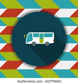 Transportation bus flat icon with long shadow,eps10