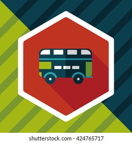 Transportation bus flat icon with long shadow,eps10