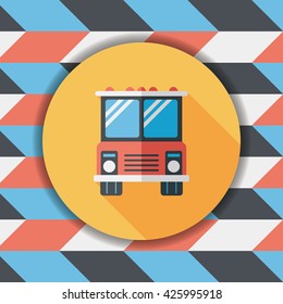 Transportation bus flat icon with long shadow,eps10