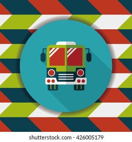 Transportation bus flat icon with long shadow,eps10