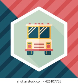 Transportation bus flat icon with long shadow,eps10