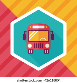 Transportation bus flat icon with long shadow,eps10