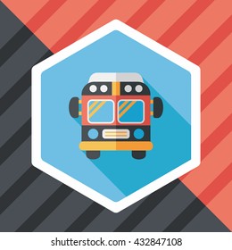 Transportation bus flat icon with long shadow,eps10