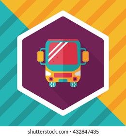 Transportation bus flat icon with long shadow,eps10