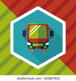 Transportation bus flat icon with long shadow,eps10