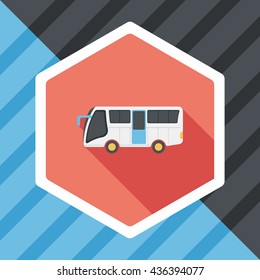 Transportation bus flat icon with long shadow,eps10