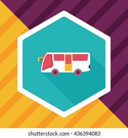 Transportation bus flat icon with long shadow,eps10