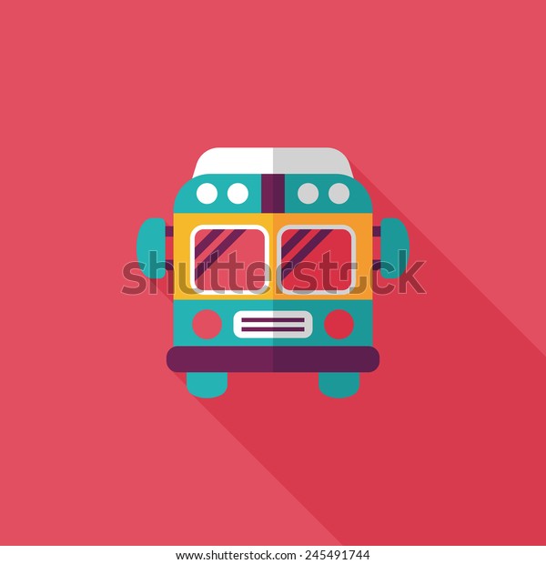 Transportation bus
flat icon with long
shadow,eps10