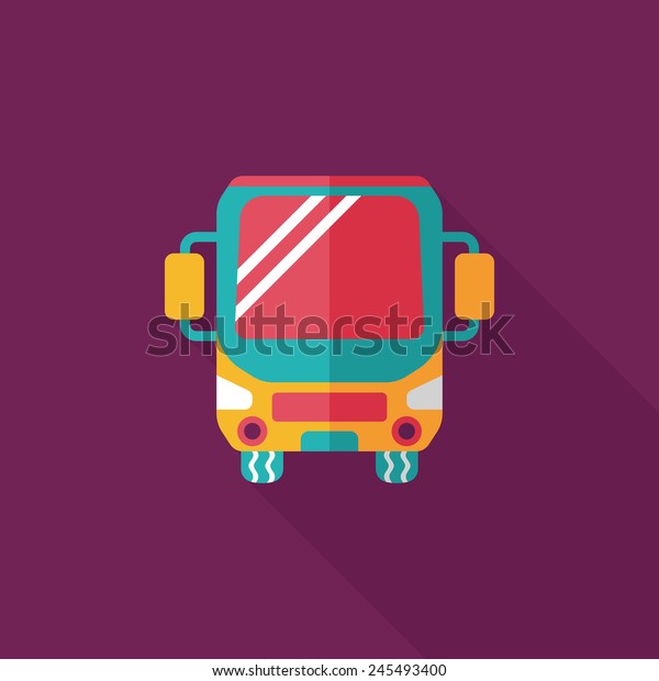 Transportation bus\
flat icon with long\
shadow,eps10
