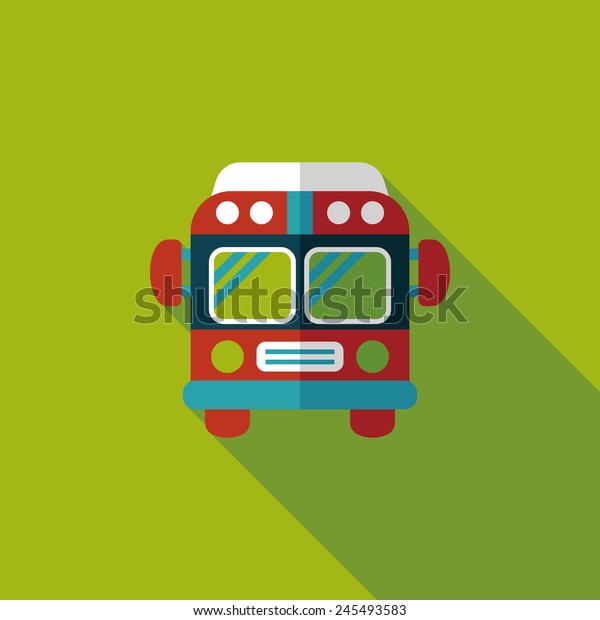 Transportation bus\
flat icon with long\
shadow,eps10