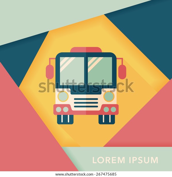 Transportation bus
flat icon with long
shadow,eps10
