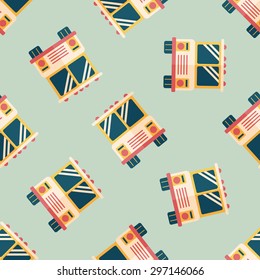 Transportation bus flat icon,eps10 seamless pattern background