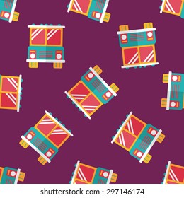 Transportation bus flat icon,eps10 seamless pattern background
