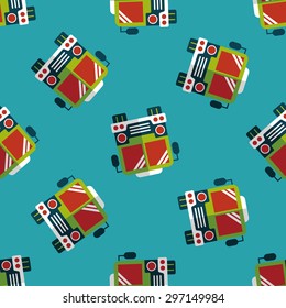 Transportation bus flat icon,eps10 seamless pattern background