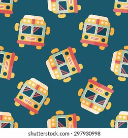 Transportation bus flat icon,eps10 seamless pattern background