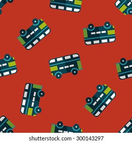 Transportation bus flat icon,eps10 seamless pattern background