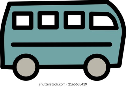 Bus de transporte, ilustración, vector sobre fondo blanco.