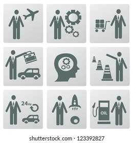 Transportation and business human,icons,Vector