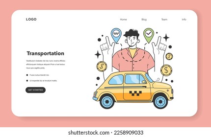 Transportation business web banner or landing page. Industries and areas for a starting and developing a new start-up, local business. Potential for growth and success. Flat Vector Illustration