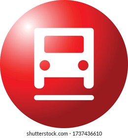 Transportation button icon web symbol for web computer and mobile with shining red round