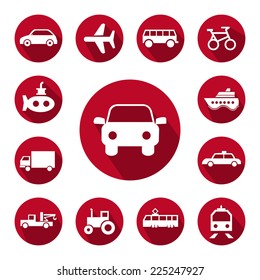 Transportation button icons set.