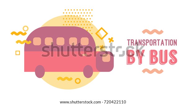 Transportation by Bus illustration. background\
and banner\
template.