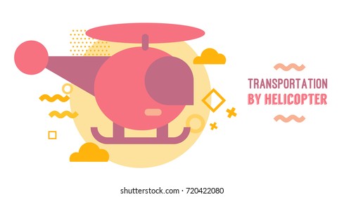 Transportation by Helicopter illustration. background and banner template.