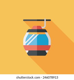 Transportation cable car flat icon with long shadow,eps10