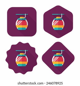 Transportation cable car flat icon with long shadow,eps10