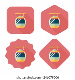 Transportation cable car flat icon with long shadow,eps10