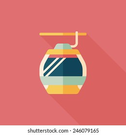 Transportation cable car flat icon with long shadow,eps10