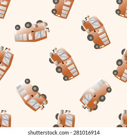 transportation car bus , cartoon seamless pattern background