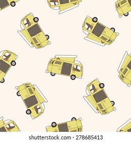 transportation car, cartoon seamless pattern background