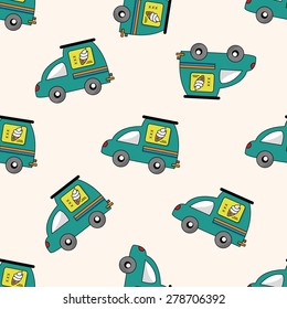 transportation car , cartoon seamless pattern background