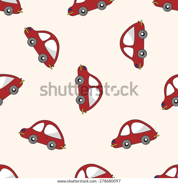 transportation\
car, cartoon seamless pattern\
background