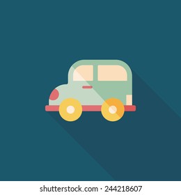 Transportation car flat icon with long shadow,eps10