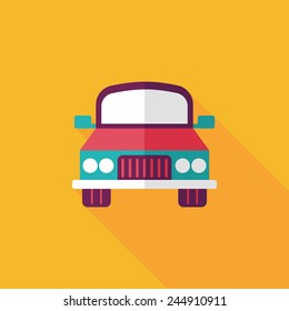 Transportation car flat icon with long shadow,eps10