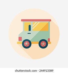 Transportation car flat icon with long shadow,eps10