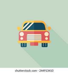 Transportation car flat icon with long shadow,eps10