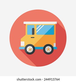 Transportation car flat icon with long shadow,eps10