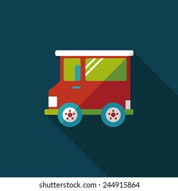 Transportation car flat icon with long shadow,eps10