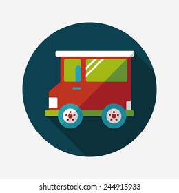 Transportation car flat icon with long shadow,eps10