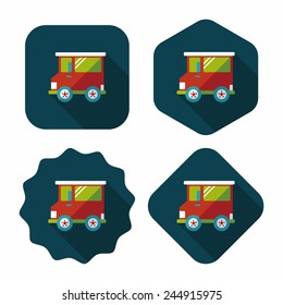 Transportation car flat icon with long shadow,eps10